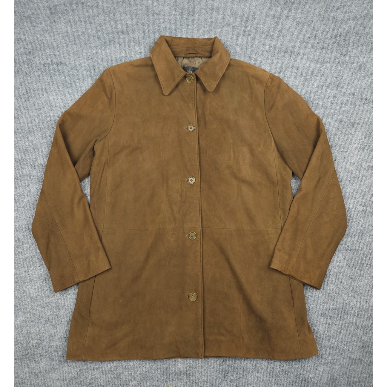 Golden Bear San Francisco Suede Leather Jacket Women's Medium Brown Button Up